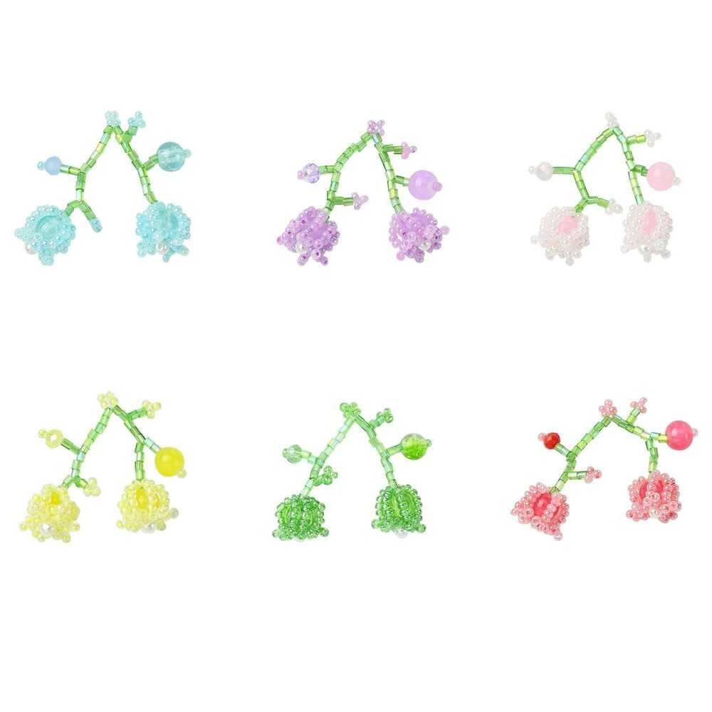 9289 6 pcs 6 Colors Lily of The Valley Flower Theme Handmade Glass Seed